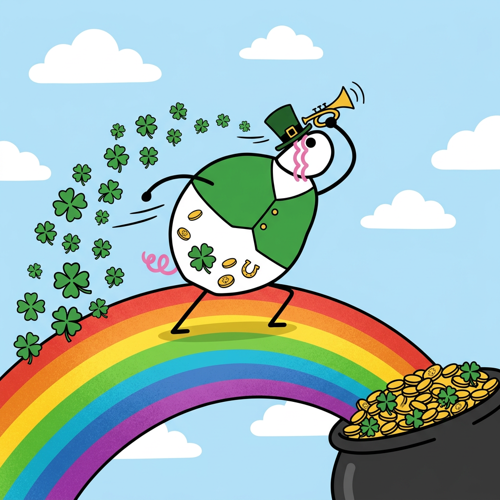 Pippin surfs the rainbow